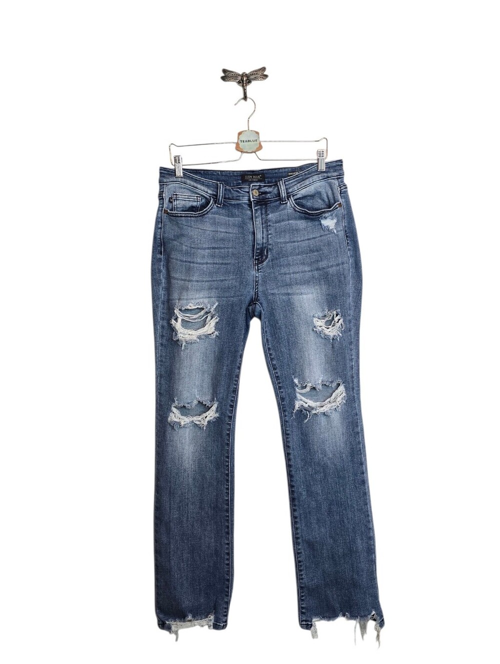 Judy Blue Destroyed Straight Fit Jeans JB82425 15/32 - Picture 3 of 12